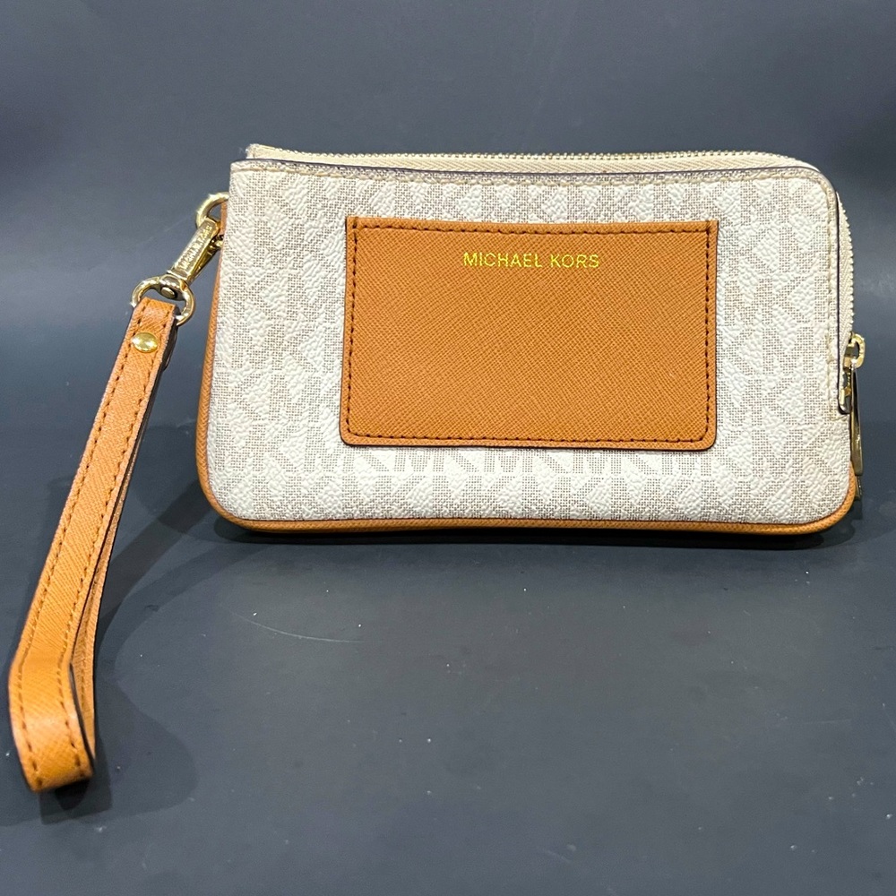 Authentic Michael Kors Double Zip Monogrammed Wri… - image 1